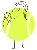 Two tennis balls standing next to each other